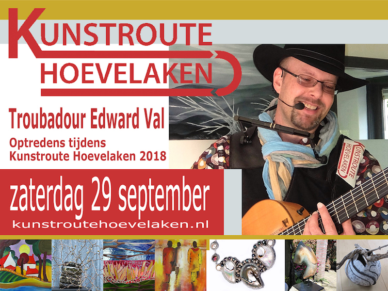 Kunstroute Hoevelaken 2018 | Troubadour Edward Val Nijkerk | Mobiele live muziek