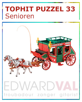 Postkoets Selvera's | Popsong Title Rebus | Tophit puzzel | Spel game fun pop music popmuziek titel raden troubadour Edward Val