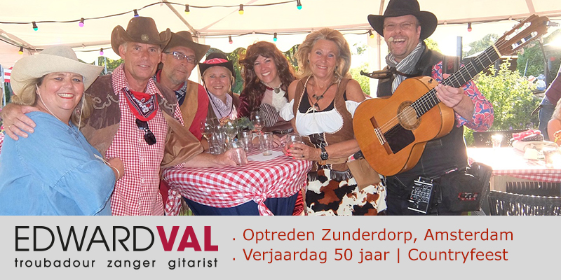 Zanger-gitarist-feest-Optreden-Zunderdorp-Amsterdam-Noord-Holland-Verjaardag-50-jaar-Tuinfeest-live-muziek-Edward-Val