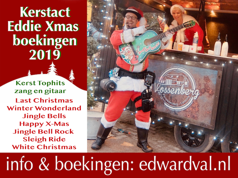 Eddie Xmas 2019-5 troubadour christmas santa Edward Val kerstact mobiele live muziek boeken kerstmarkt kerstborrel gezellige zingende kerstman