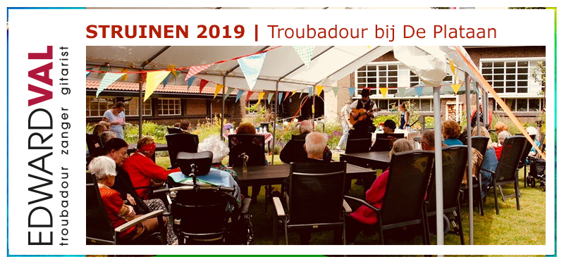 Struinen Tuinen Festival Amersfoort Utrecht | zanger gitarist Lyvore De Plataan dementie alzheimer zorgtainment oude hollandse liedjes | Troubadour Edward Val