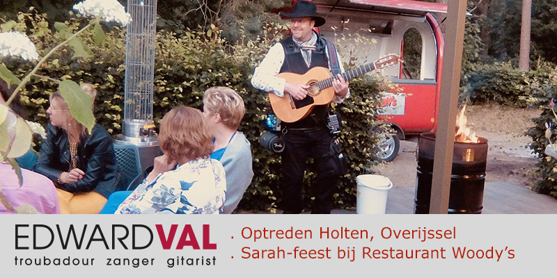 Troubadour zanger gitarist bij Woody’s restaurant pancakes Holten Rijssen Overijssel | Feest met Edward Val