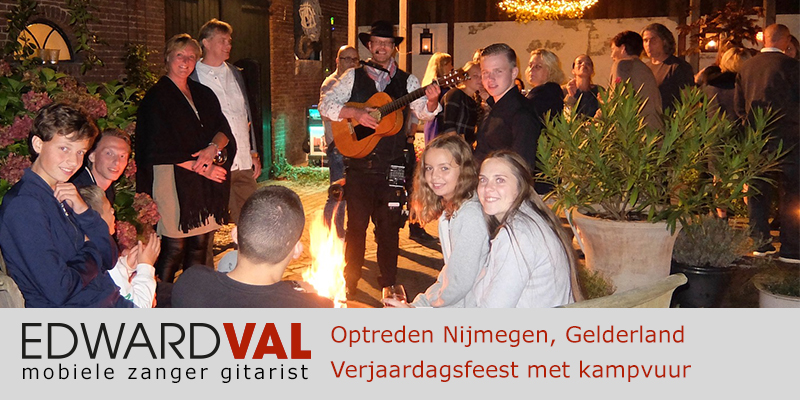 Gelderland | Nijmegen trouwjubileum Optreden troubadour inhuren bedrijfsuitje zanger gitarist Edward Val familie feest boeken