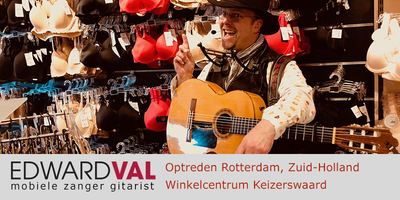 Zuid Holland | Rotterdam Keizerswaard troubadour huwelijksjubileum verjaardag winkelcentrum mobiele zanger live muziek troubadour edward val