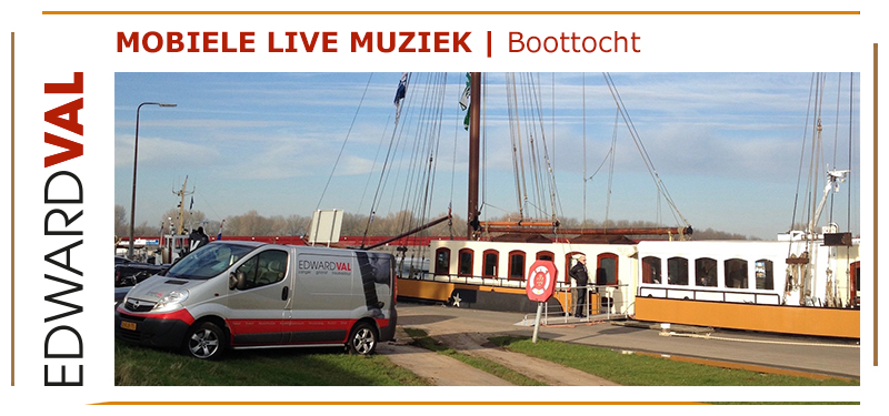 Boottocht troubadour mobiele live muziek zanger gitarist edward val rondvaart