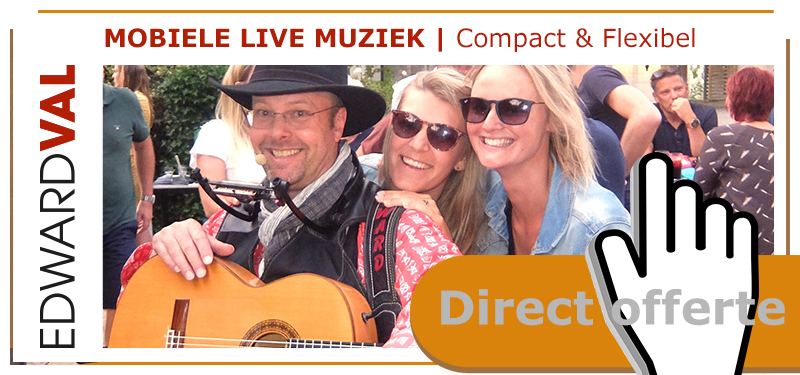 surprise mobiele muzikant gezellig fun leuke zanger troubadour edward val tuinfeest bbq