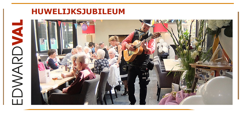 high tea troubadour edward val zanger gitarist trouwjubileum diamanten huwelijk zilveren gouden