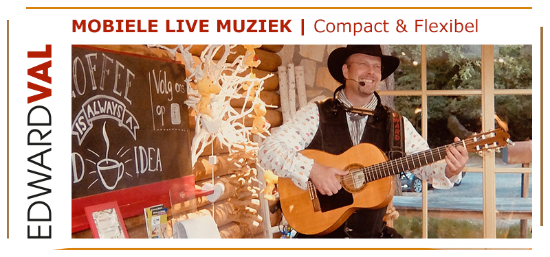 receptie live muziek zanger gitarist edward val troubadour inhuren restaurant