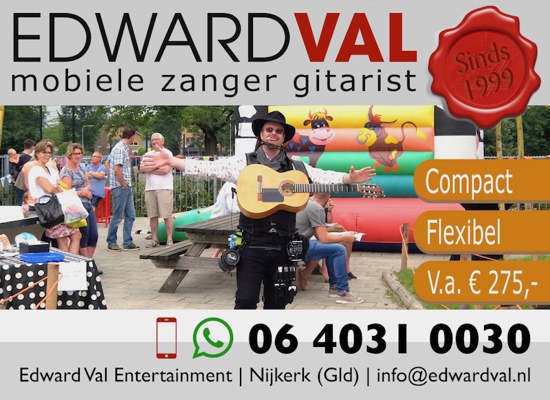 straatfeest buurtfeest troubadour rondlopende gitarist zanger edward val troubadour inhuren voor buiten feestje kids kinderen buurt bbq barbecue