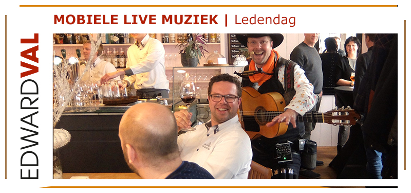 wijnproeverij mobiele live muziek zanger gitarist edward val troubadour inhuren restaurant