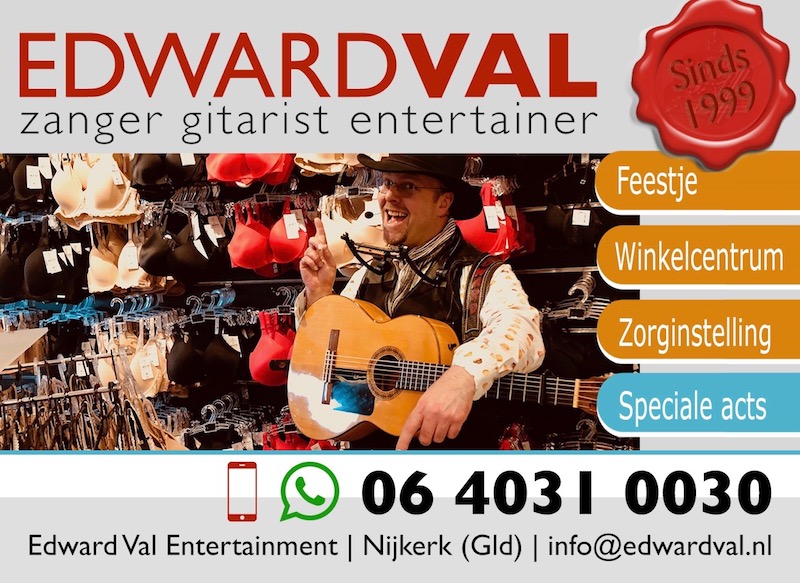 zanger-gitarist-troubadour-edward-val-nijkerk-optreden-winkelcentrum-mobiele-rondlopende-animatie-act-live-muziek-zang-gitaar-leuke-interactief-humor-gelderland-utrecht