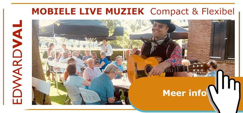 muzikaal optreden cadeau geven bijzonder kado live muziek inhuren troubadour edward val boeken familiefeest in zonnetje zetten verrassing surprise muzikant