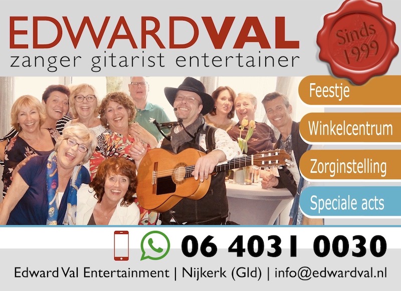 optreden troubadour cadeau doen edward val muzikant gitarist verrassing