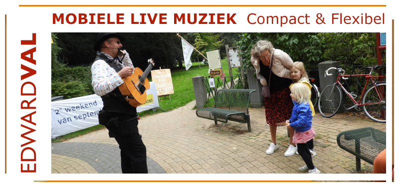 Kunstmarkt Opsterland Beetsterzwaag Friesland open monumentendag kunst cultuur mobiele muzikant optreden troubadour artiest Edward Val akoestische live muziek straatmuzikant