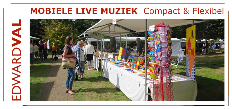 Kunstmarkt Opsterland Beetsterzwaag Friesland kunst cultuur schilder kunstenaar beeldhouwer mobiele muzikant optreden open monumentendag troubadour artiest Edward Val straatmuzikant