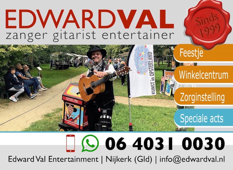 opsterland kunstmarkt open monumentendag mobiel optreden muzikant zanger gitarist troubadour edward val friesland gemeente beetsterzwaag rommelmarkt braderie vlooienmarkt kunst cultuur park